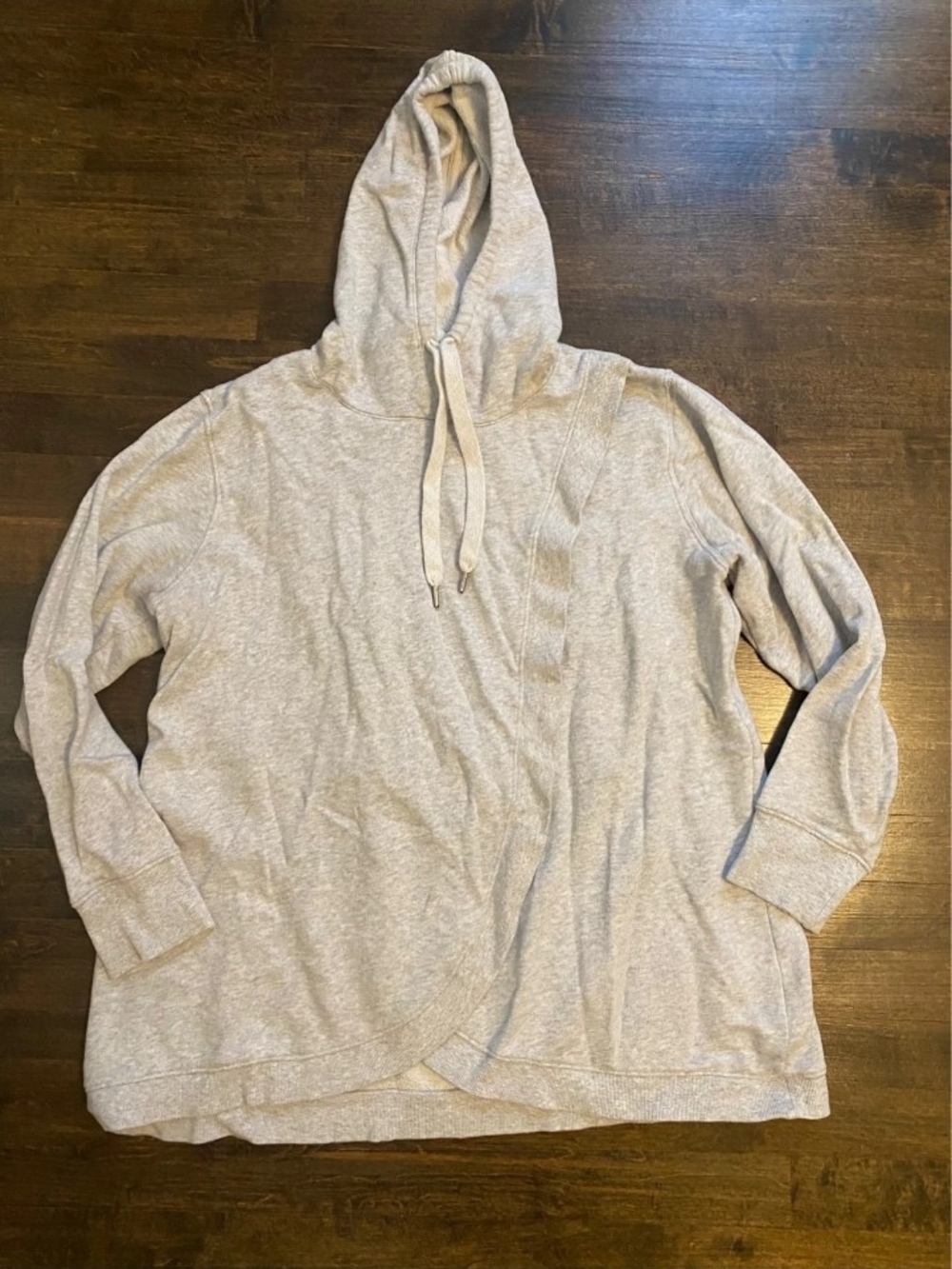 Old Navy Light Gray Hooded Crewneck Tulip Hem Nursing Sweater